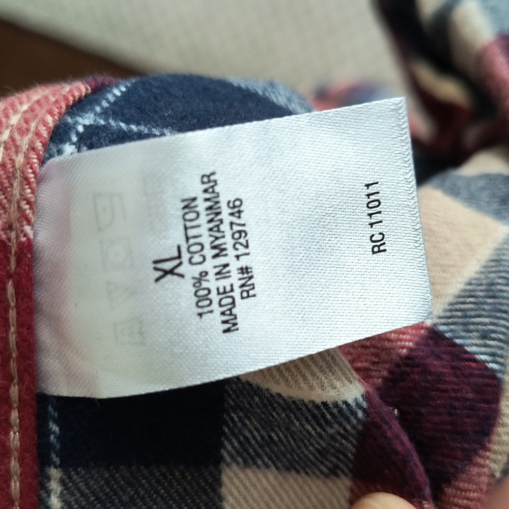 Ridgecut Tough Plaid Wear Red Blue Beige Long Sleeve Heavy Weight Flannel Sz XL - Picture 5 of 9